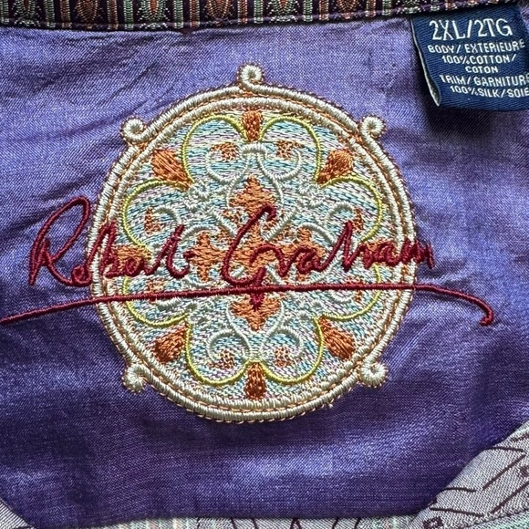 Robert Graham Button Down Dress/ Casual Long Sleeve Shirt Size 2X-Large/ 2TG - Picture 5 of 7